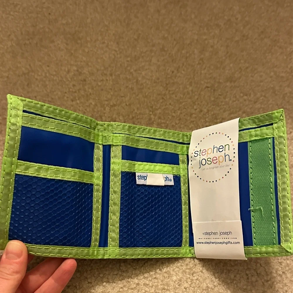 Kids Dinosaur Wallet - Green and Navy - Picture 3 of 3